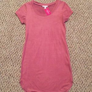 A'ganci Rose suede dress- S